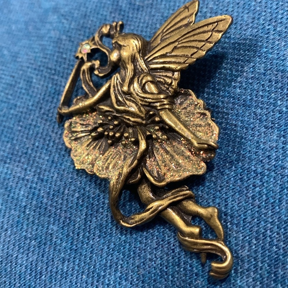 Jonette‎ Jewelry (JJ) Vintage Fairy Pin/Brooch Glitter Enamel 1980’s - Picture 3 of 7